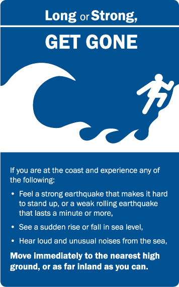 move immediately to higher ground or stay on high ground